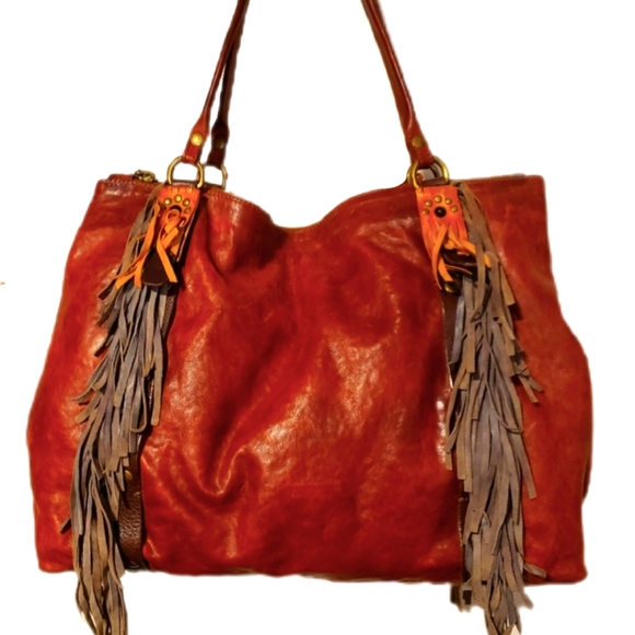 A.S 98 Dist. Rustic Cognac Leather Handbag NEW - Picture 2 of 12